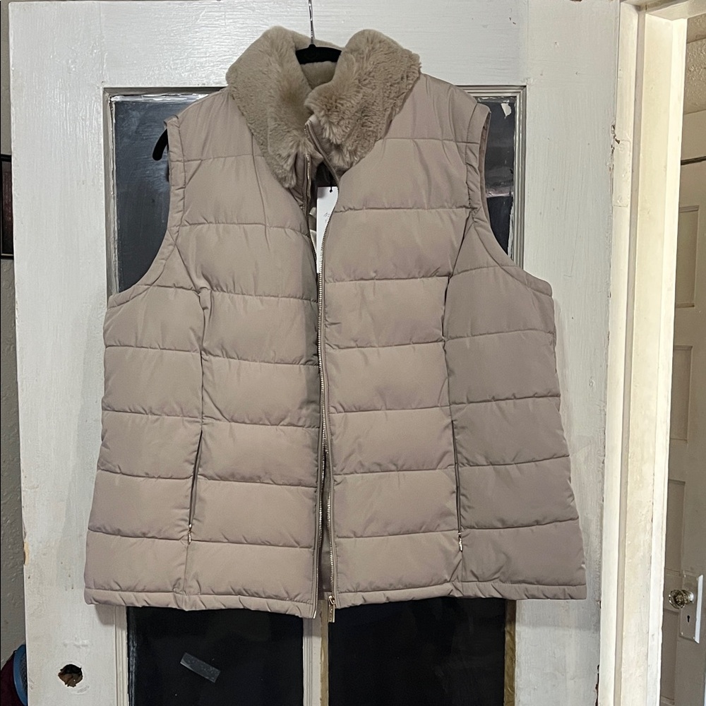 Calvin Klein Collection Taupe Puffer Vest